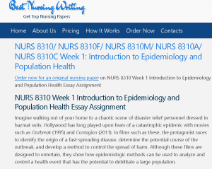 NURS 8310 Week 1 Introduction to Epidemiology and Population Health Essay Assignment