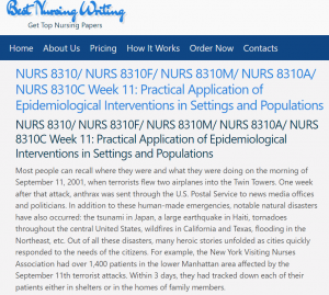 NURS 8310 Week 11: Practical Application of Epidemiological Interventions in Settings and Populations