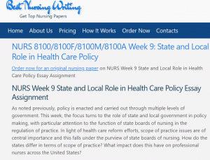 NURS Week 9 State and Local Role in Health Care Policy Essay Assignment